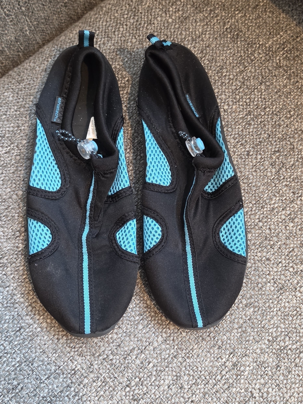 Woman Black & Aqua Water Shoes - Lightweight Swim Footwear